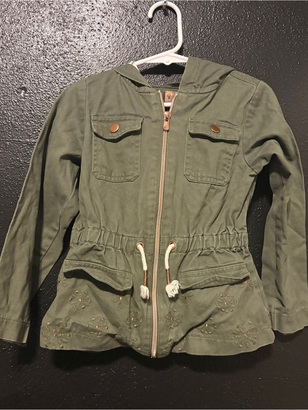gillians closet Girls Green Military Style Hooded Jacket Size 5T